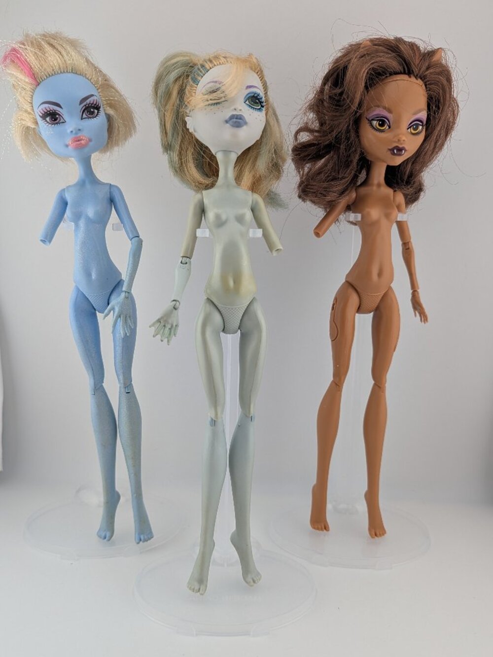 Lot of 3 Monster High Dolls for Parts  Restoration – Incomplete Nude Dolls